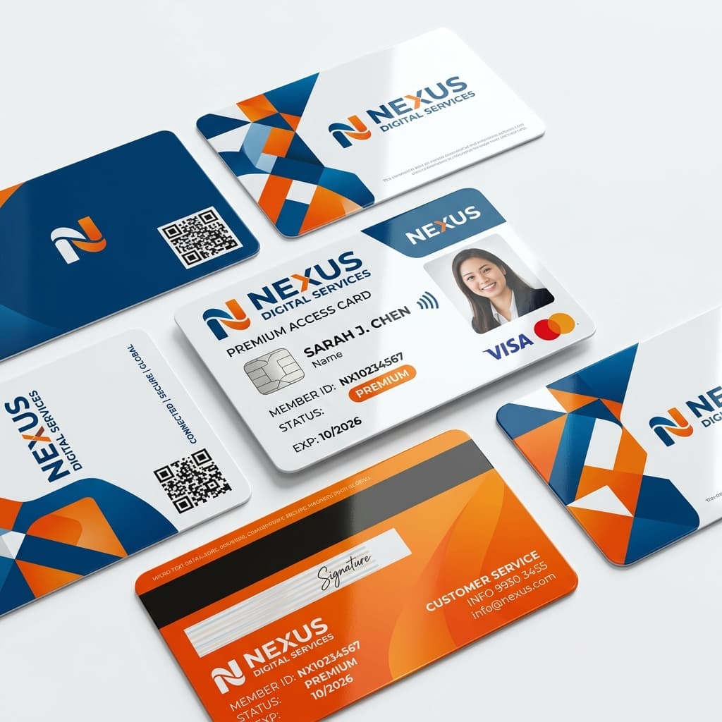 Premium PVC Smart Card mockups arranged professionally